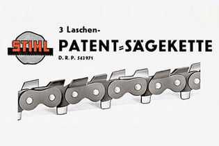 1932: Patented Stihl saw chain